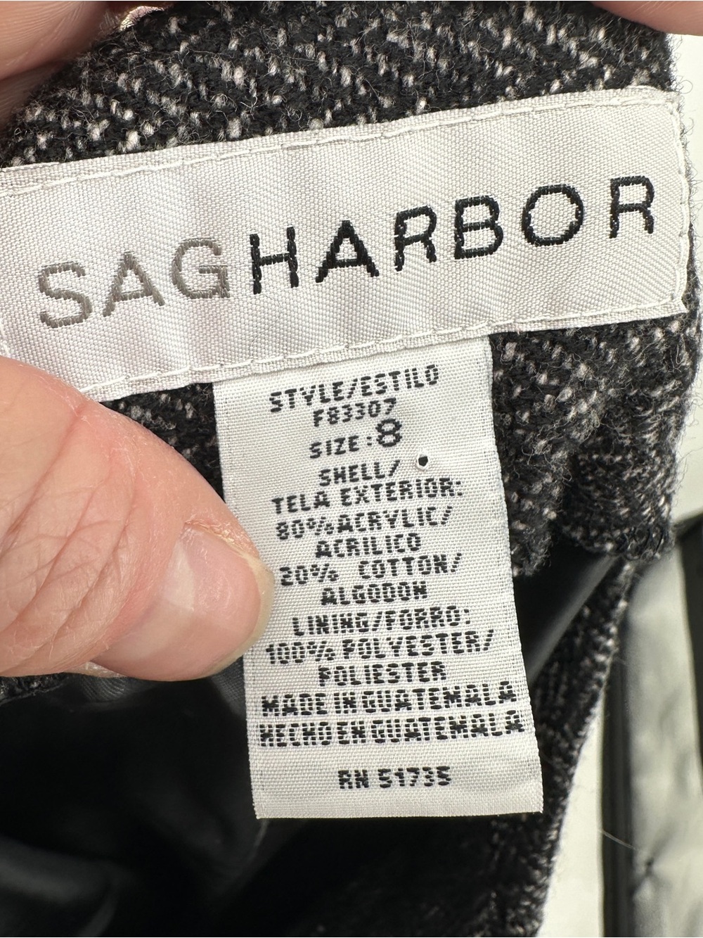 Vintage 90’s Sag Harbor Women's Gray Size 8 Tweed Trousers Classic Tailored Fit - Picture 6 of 7